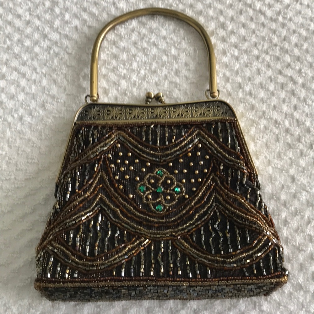 Dressy Antique rich brown beaded bag